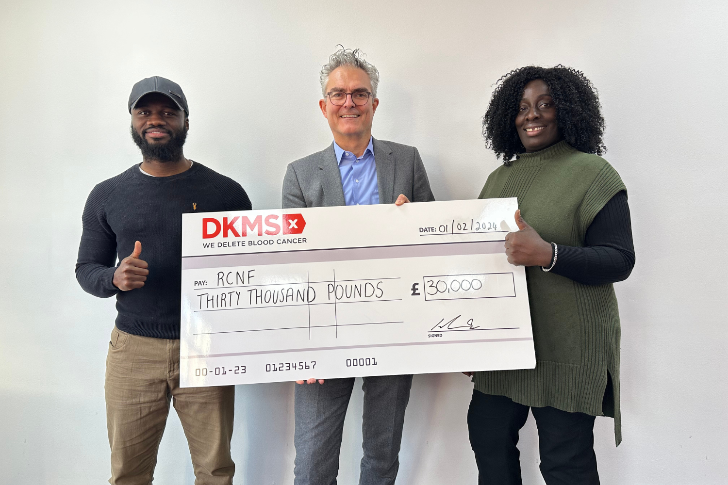 DKMS cheque donation
