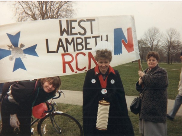 Mary Abraham at demonstration