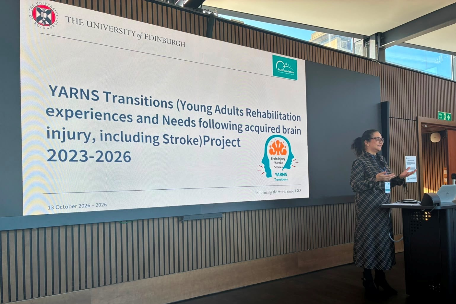 Deepa presenting at YARNS dissemination event