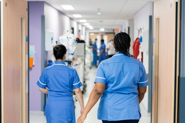 Nurses walking on ward