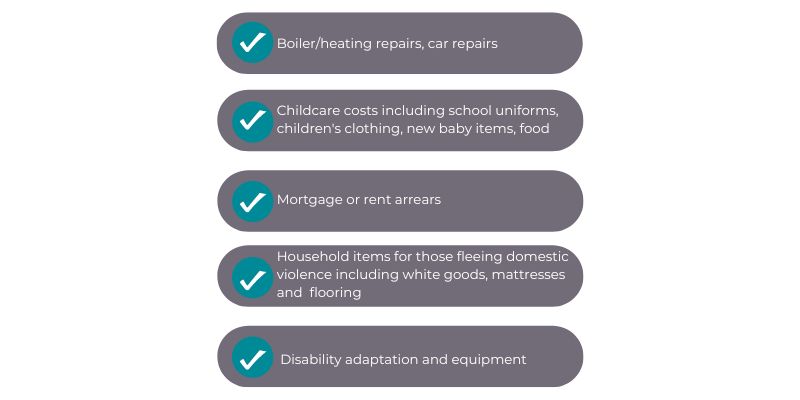 List of what a grant can be used for