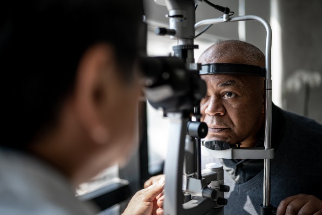 Man having an eye test
