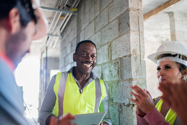 A group of construction workers on a construction site