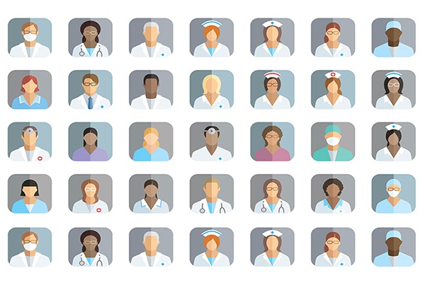 Illustrations of nursing staff