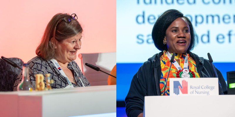 RCN Congress Chair Linda Bailey and Vice Chair Patience Bamisaye