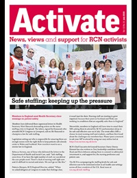 Cover of the July issue of Activate featuring a photo of members outside parliament