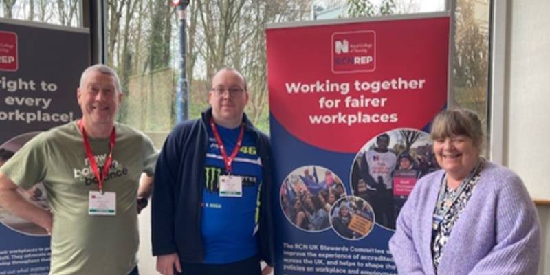 Chris Starnes, Matthew Stewart and Vicky Brotherton at the RCN Joint Reps conference in April 2025 800x400 Chris Starnes, Matthew Stewart and Vicky Brotherton at the RCN Joint Reps conference in April 2025 800x400