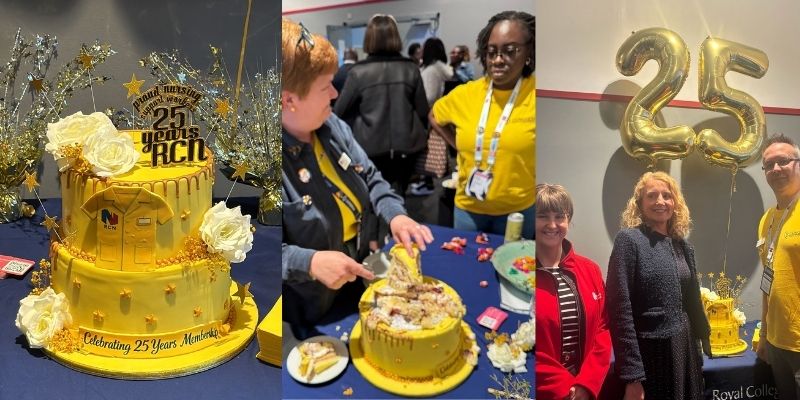 Cake and balloons to celebrate 25 years of RCN's NSW membership at RCN Congress