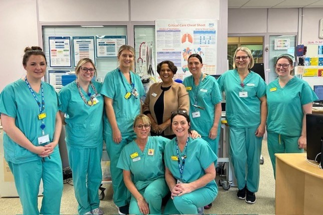 Nicola Ranger visit to ICU at Borders General Hospital