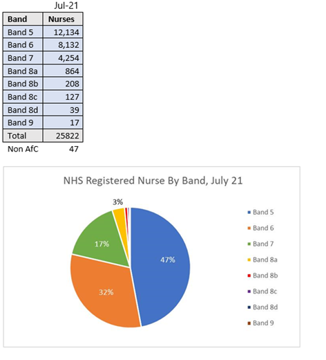 Wales nursing staff figures data from HEIW 2022