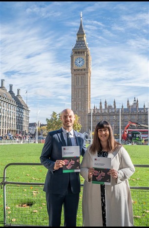 A photo of Louise Church visiting parliament 