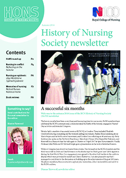 Cover of autumn 2016 issue of HoNS newsletter