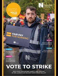 Front cover of RCN Health+Care magazine autumn 2022