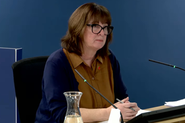 Image of Rose Gallagher speaking at the COVID Inquiry