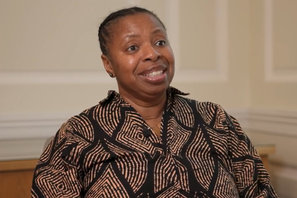 Image of Felicia Kwaku talking to camera