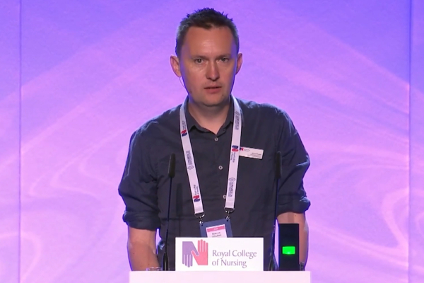 Marcus Wooton speaking at RCN Congress 2025