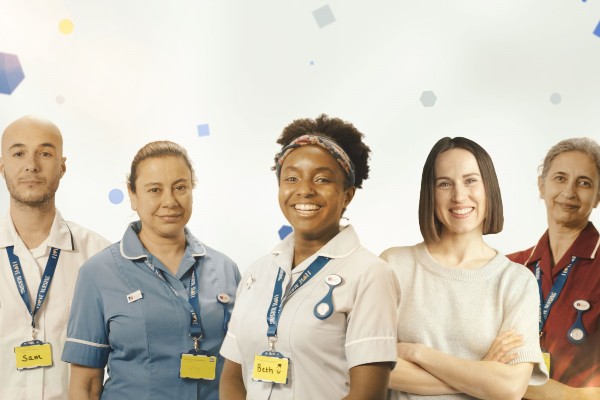 Five nurses in uniform