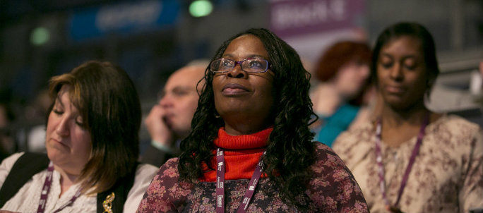 Member in the audience at Congress 2013 female RCN member at Congress