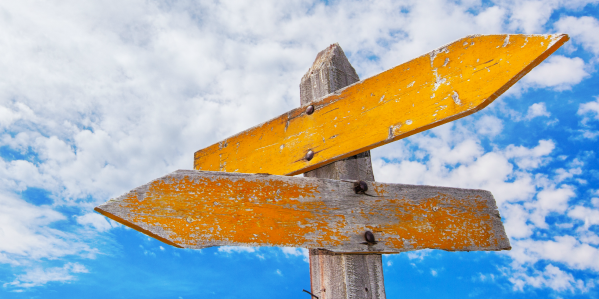 Career crossroads sign Career crossroads sign