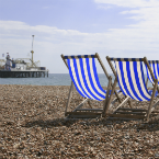 deckchairs on beach