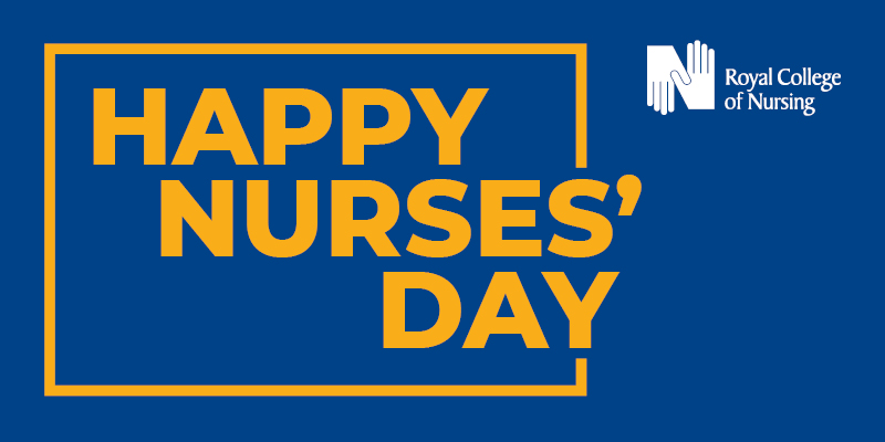 Blue graphic that says Happy Nurses' Day