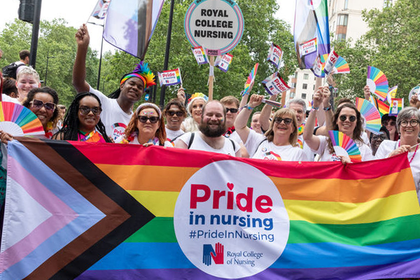 RCN members and staff marching at Pride