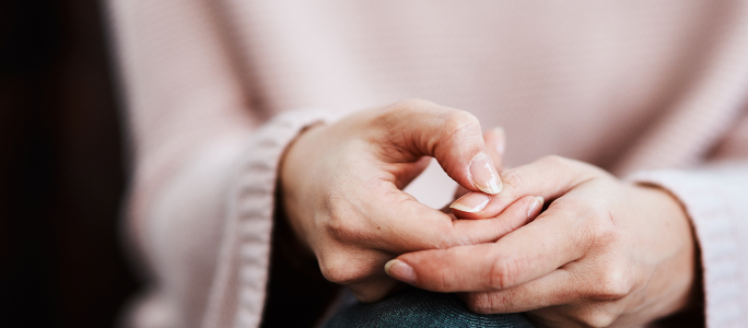 Image of hands displaying anxiety