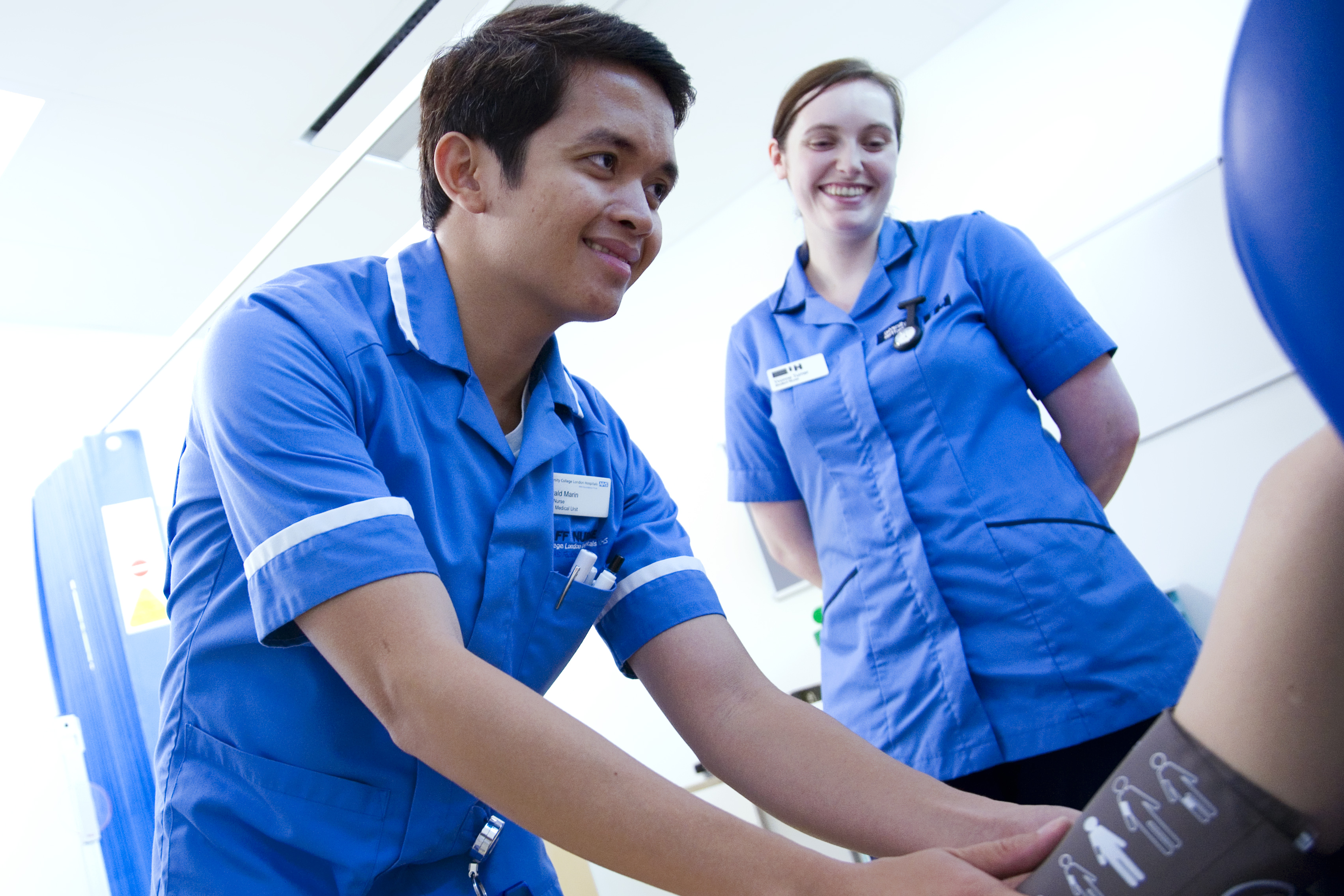 nurse male checking up