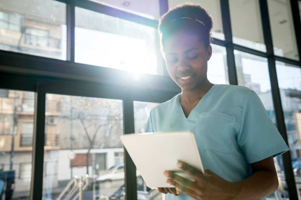 nurse with laptop