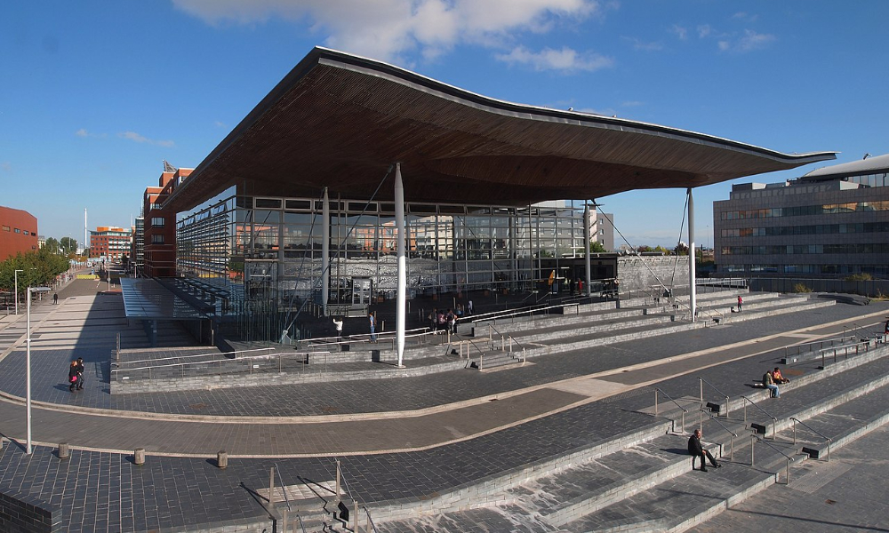 Picture of the Senedd building in Cardiff