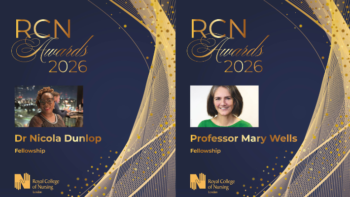 RCN Awards infographic with photos of two new fellows for London
