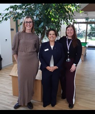 RCN Chief Executive and General Secretary Nicola Ranger photographed with nursing staff at BrainKind Neurological Centre York
