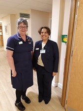 RCN Chief Executive and General Secretary Nicola Ranger photographed with a nurse at Nuffield Health York.