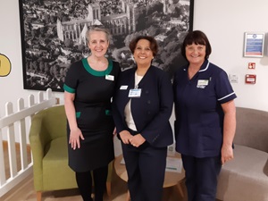 RCN Chief Executive and General Secretary photographed with nursing staff at Nuffield Health York