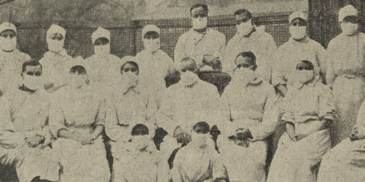Staff at Hampstead Hospital during the 1918-19 flu pandemic