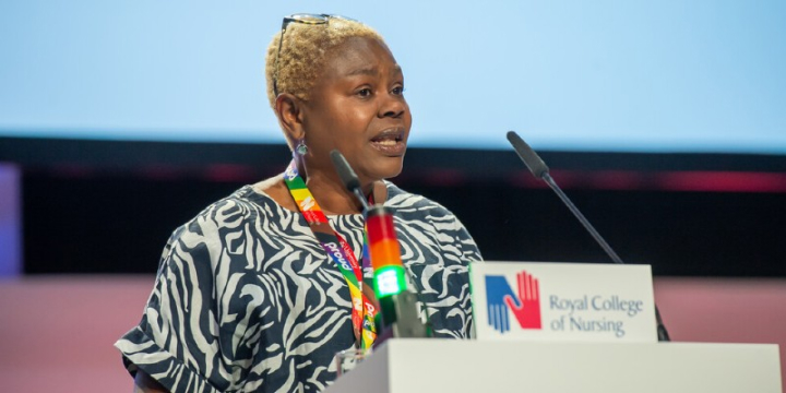 A woman speaking at an RCN event