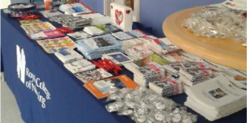 RCN stand with leaflets RCN stand with leaflets