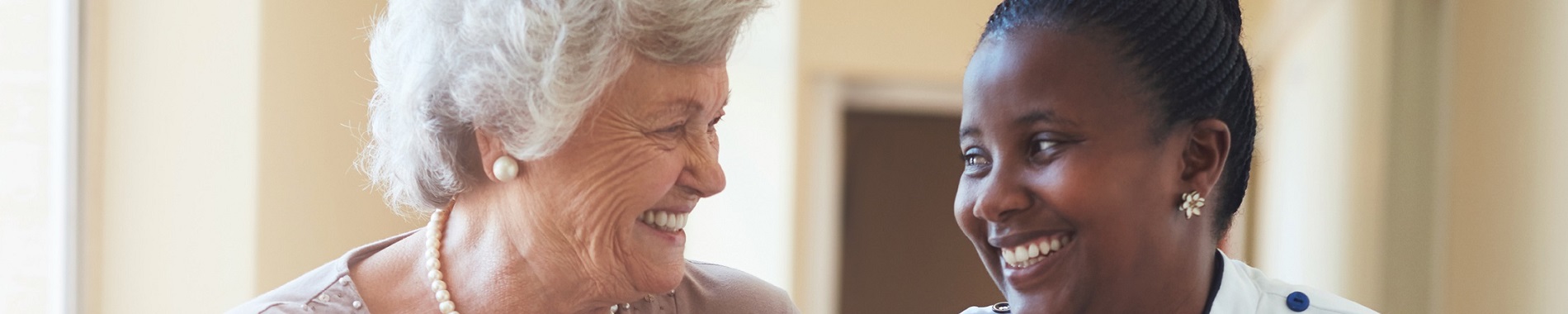 Care home worker and resident