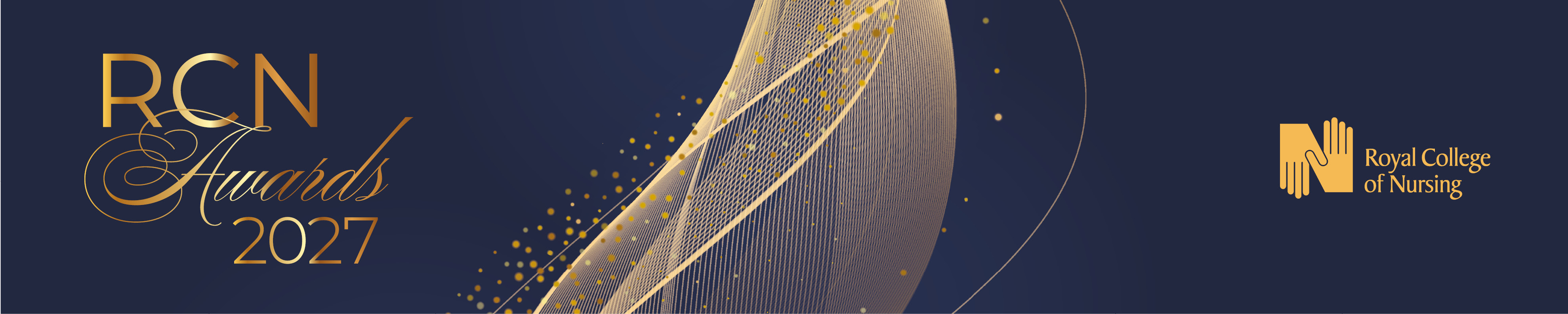 RCN Awards 2027 logo with gold text on a blue background