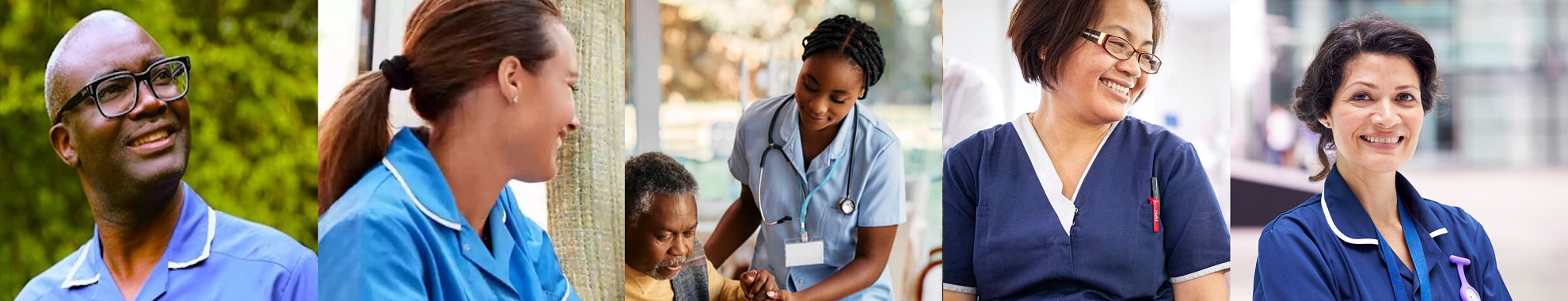 A Nurse smiling and talking with a patient