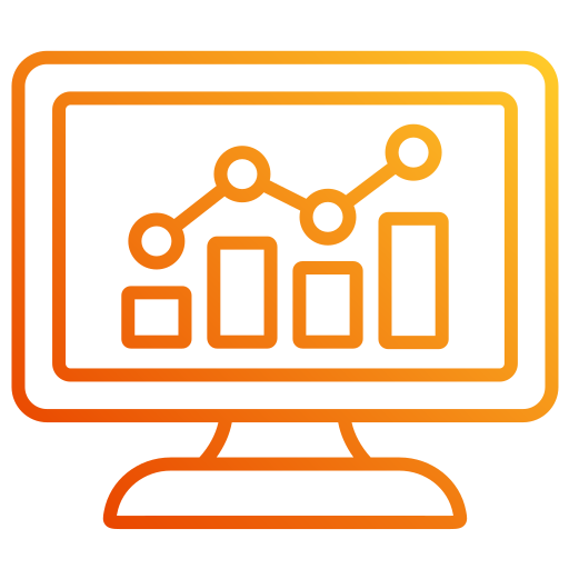 Illustration of a computer with a graph on screen