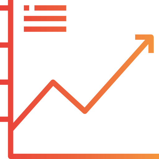 Illustration of graph with line going up