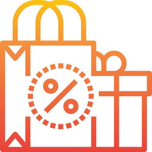 Illustration of shopping bags and sale percentage sign