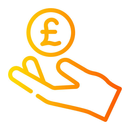Illustration of a hand holding a pound coin