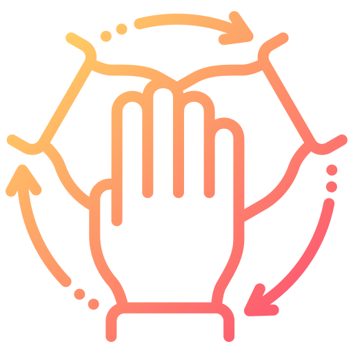 Illustration of three hands holding each other