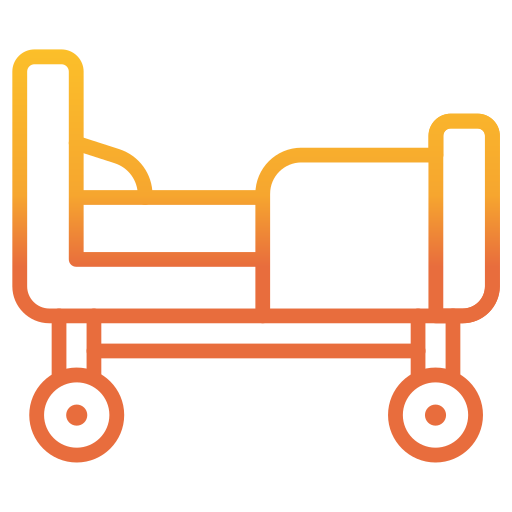 Line art of a hospital bed