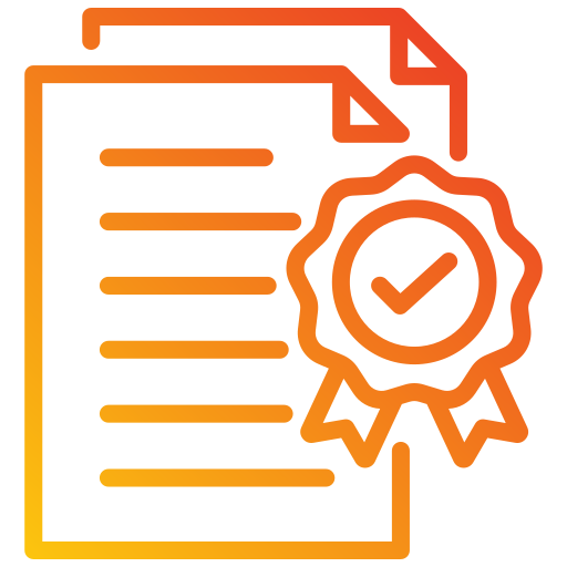 Line art of a document with a ribbon