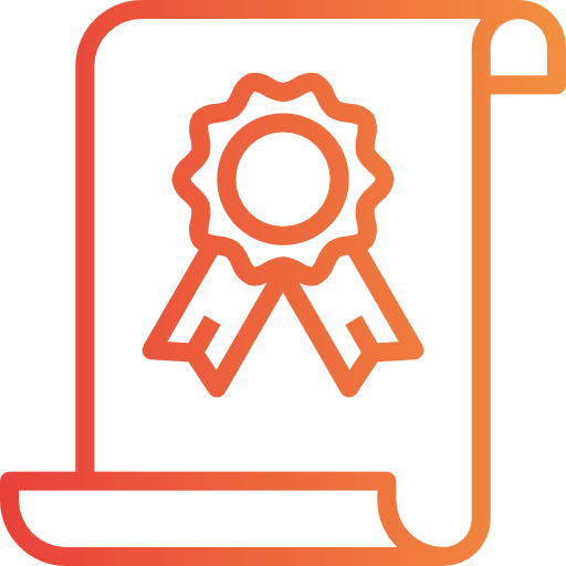 Illustration of a certificate with a ribbon