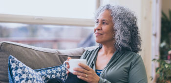 Woman relaxing with a cup of tea