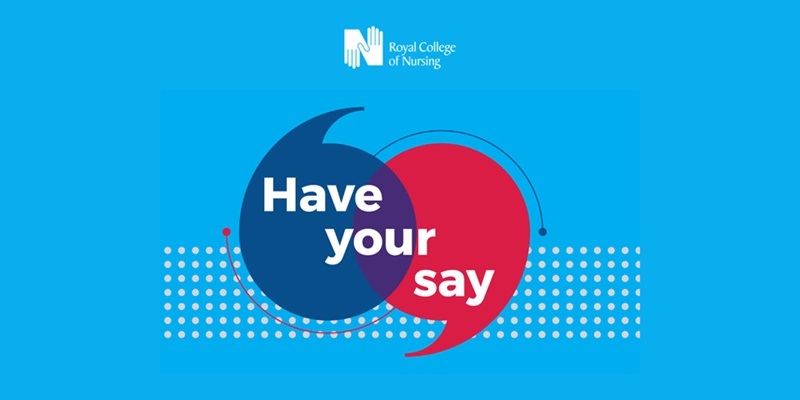 An illustration of two quotation marks with the text 'have your say'